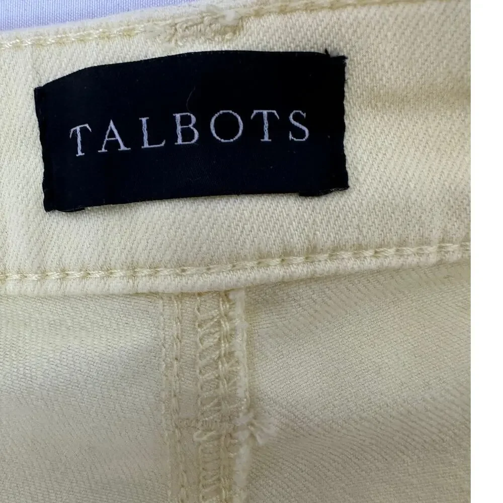 Talbots Women's Size 8 Yellow Slim Ankle Jeans Stretch Denim 5 Pocket Pants